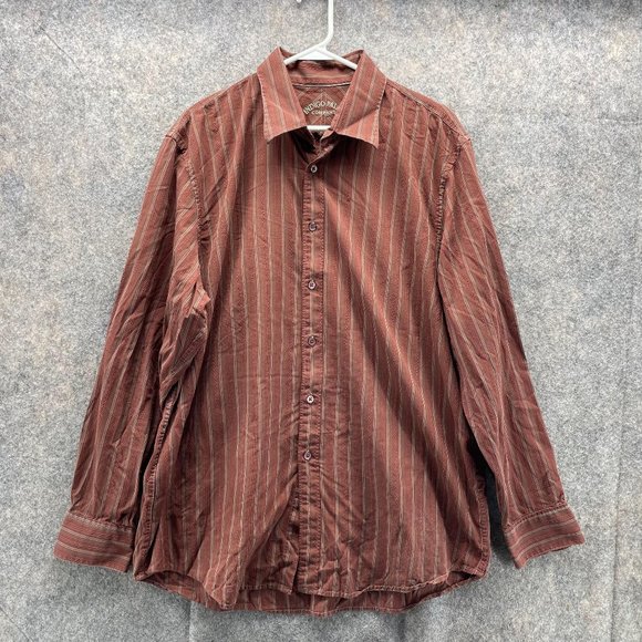 Indigo Palms Shirt Men Extra Large Adult Brown Casual Button Down Outdoors - Picture 1 of 13